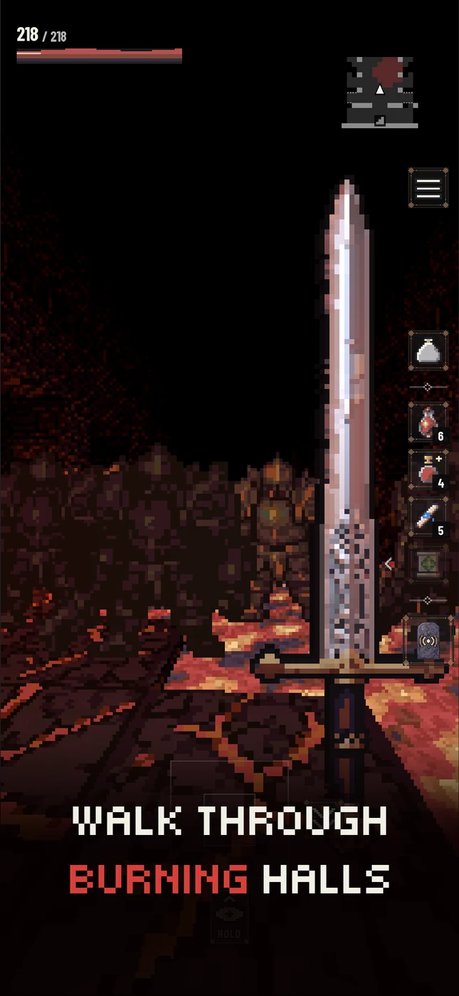 Knights walking over a cracked lava floor in the Soul Grinder